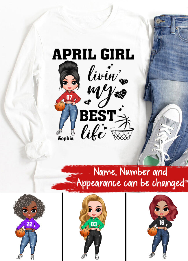 April Birthday Shirt, Custom Birthday Shirt, Queens Born In April, April Birthday Gifts, April shirts for Woman, Birthday Gift For Basketball Lover