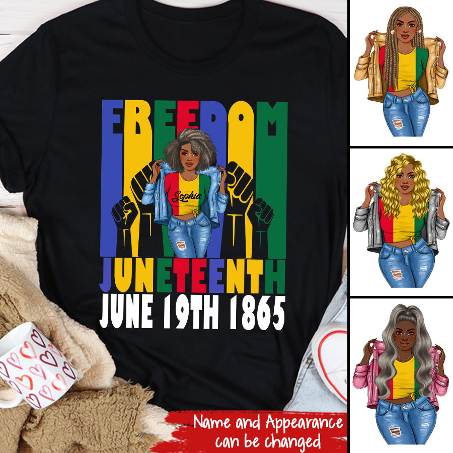 Juneteenth Shirt, Custom Juneteenth Shirt, Freedom Juneteenth June 19th 1865 Black Freedom Independence T-Shirt