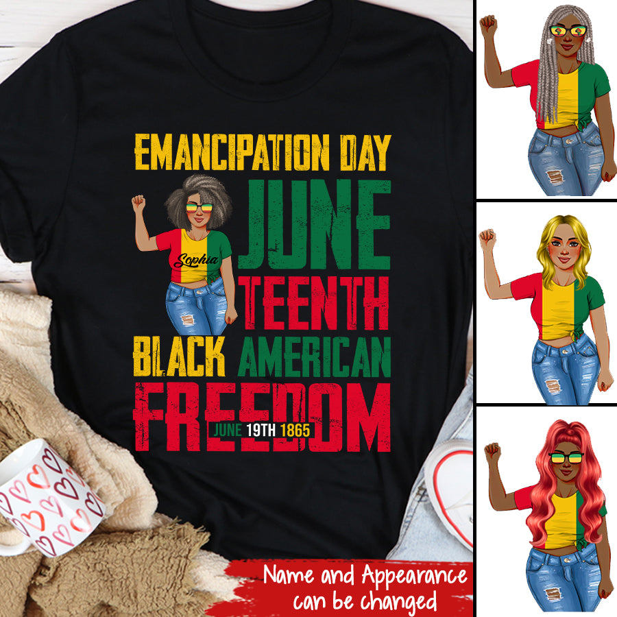 Juneteenth Shirt, Custom Juneteenth Shirt, Juneteenth Emancipation Day Vintage Cool Melanin Black Pride T-Shirt