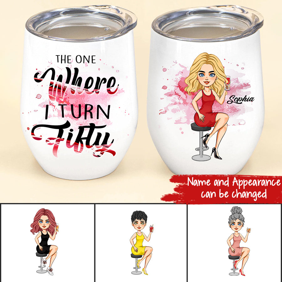 Personalized 50th Birthday Gifts, Fifty Tumbler, Personalized Wine Tumbler - 1972 50th Birthday Wine Tumbler, 50th Gift Ideas For Her