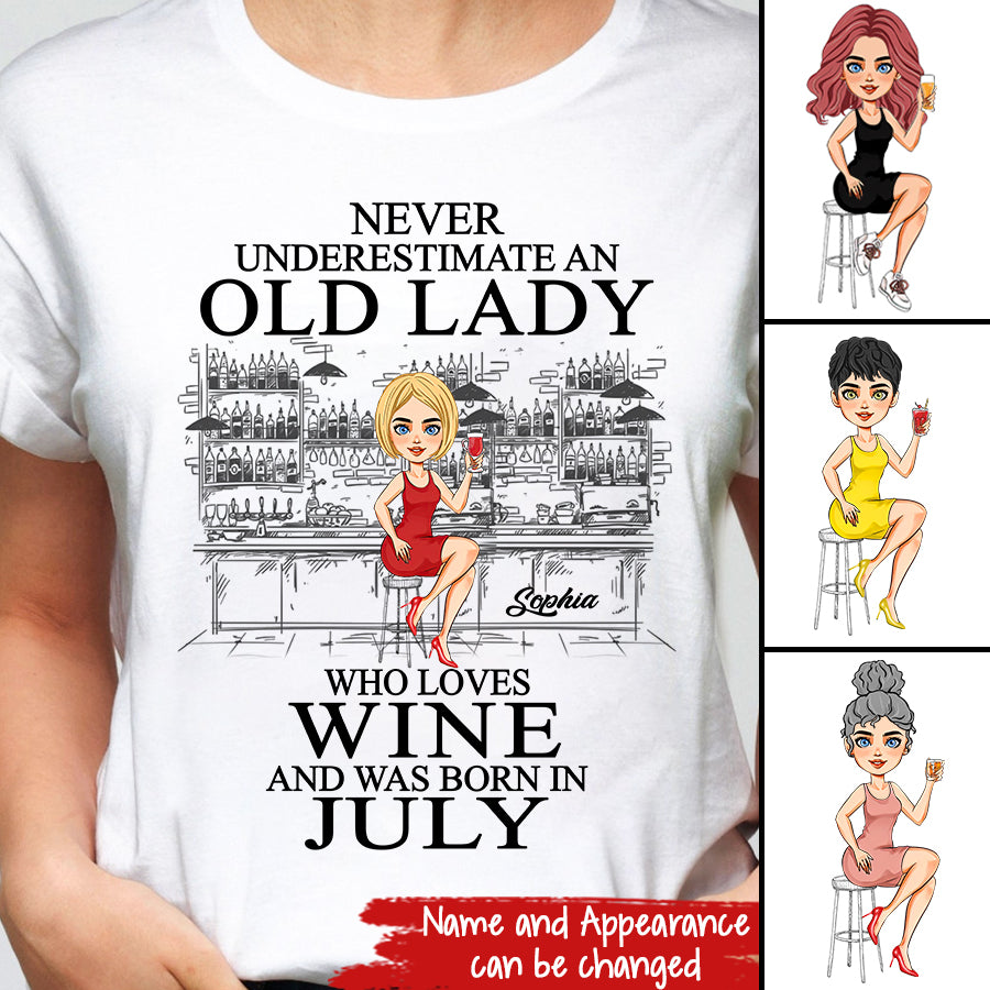 July Birthday Shirt, July Queen Custom Birthday Shirt, Queens Born In July, Wine Lover July Birthday Shirts For Woman, July Birthday Gifts