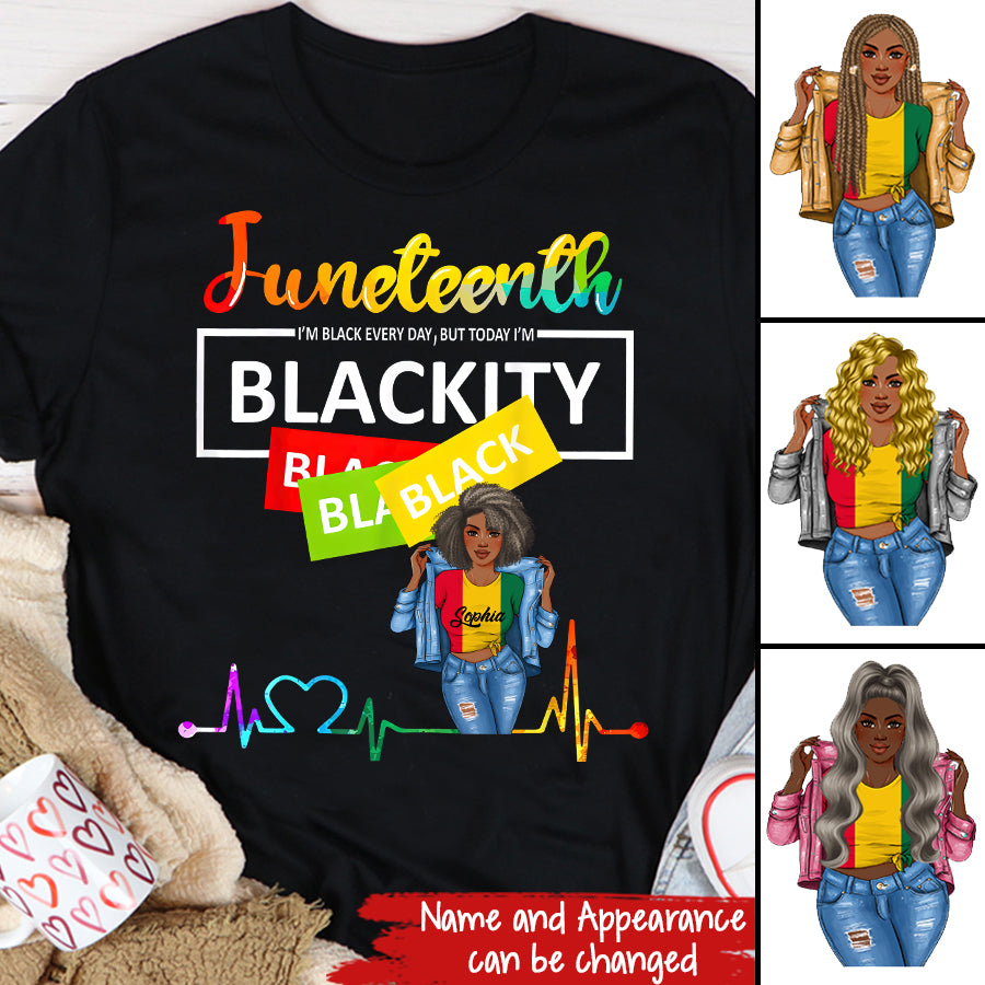 Juneteenth Shirt, Custom Juneteenth Shirt, Juneteenth Blackity Heartbeat Black History African America T-Shirt