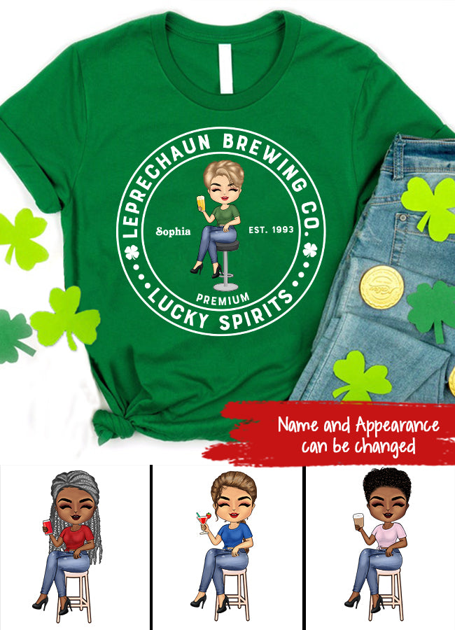 Leprechaun Brewing Co Shirt, Retro St Patricks Day Gift, Vintage Irish Shirt, Lucky Spirits Shirt, St Patty Day Shirt, Irish Shirt Gifts