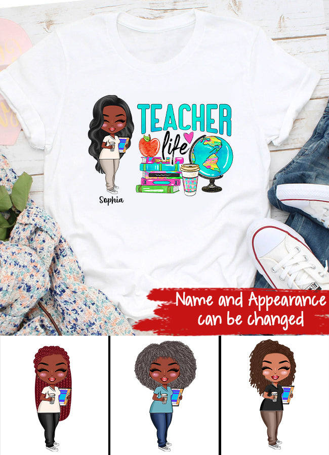 Teacher Life - Personalized Shirt - Gift For Teacher - Cartoon Teacher