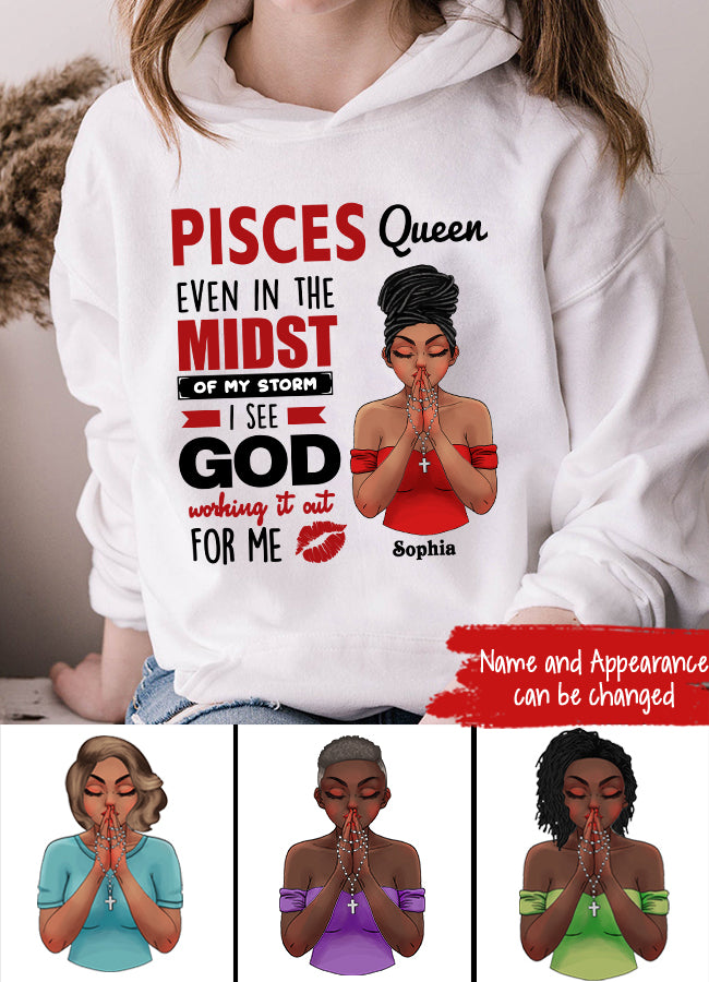 Personalized Pisces Shirt, Pisces Birthday T Shirt, Customize Birthday Shirt For Woman
