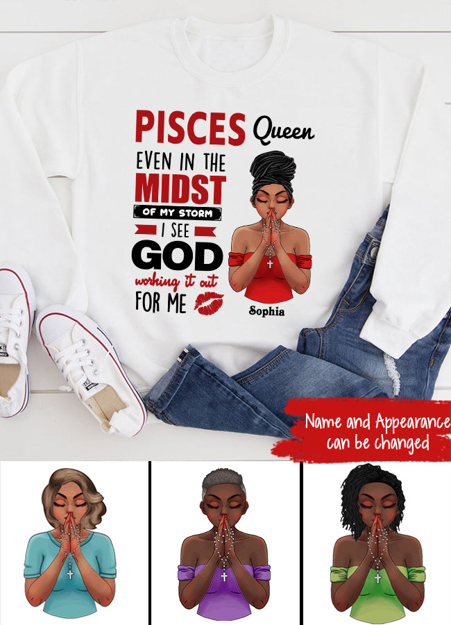 Personalized Pisces Shirt, Pisces Birthday T Shirt, Customize Birthday Shirt For Woman