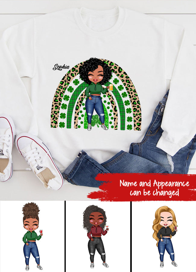 Shamrock Leopard Rainbow St Patrick‘s Day T-Shirt, Vintage St Patricks Day Shirt, Cute St Paddys Tee, Gift For BFF, Unisex Shirt.