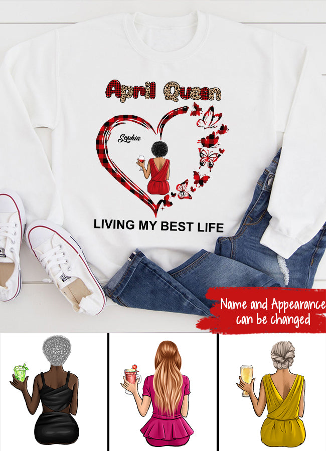 April Birthday Shirt, Custom Birthday Shirt, Queens Born In April, April Birthday Gifts, April shirts for Woman