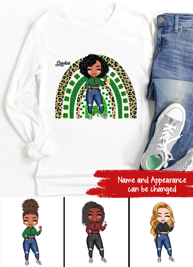Shamrock Leopard Rainbow St Patrick‘s Day T-Shirt, Vintage St Patricks Day Shirt, Cute St Paddys Tee, Gift For BFF, Unisex Shirt.