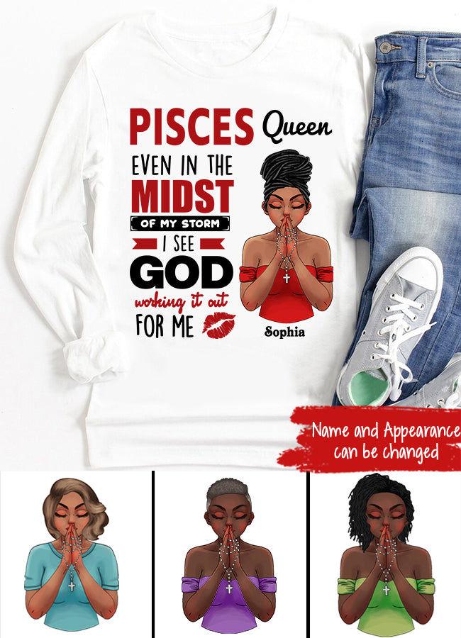 Personalized Pisces Shirt, Pisces Birthday T Shirt, Customize Birthday Shirt For Woman