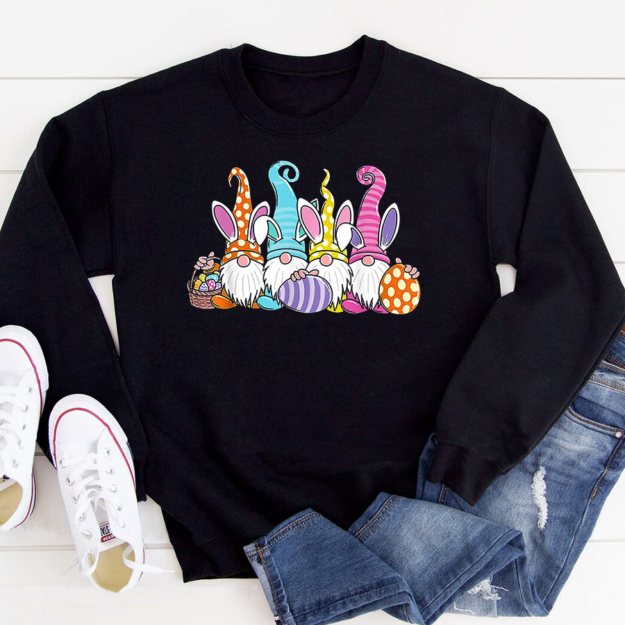 Easter Shirt Easter Bunny Spring Gnome Easter Egg Hunting And Basket T-Shirt Funny Easter Gift