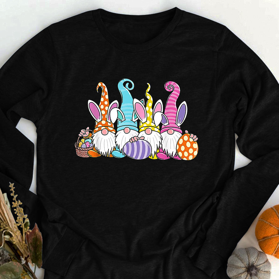 Easter Shirt Easter Bunny Spring Gnome Easter Egg Hunting And Basket T-Shirt Funny Easter Gift