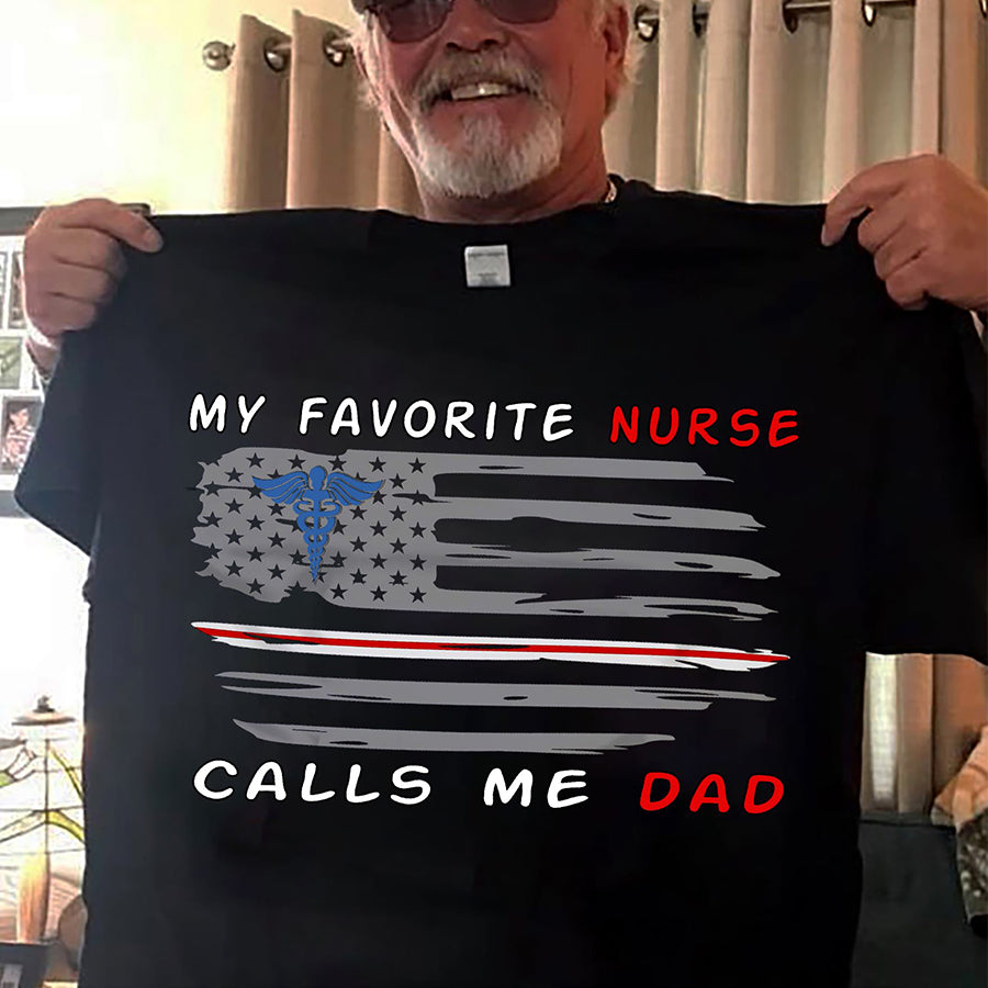 Favorite Nurse Shirt, Father&#39;s Day T Shirts, Father&#39;s Day Gift Ideas For Dad, Nurse Lover, Fathers Day Shirts For Dad, Best Cat Dad Ever shirt, Father Day Gift