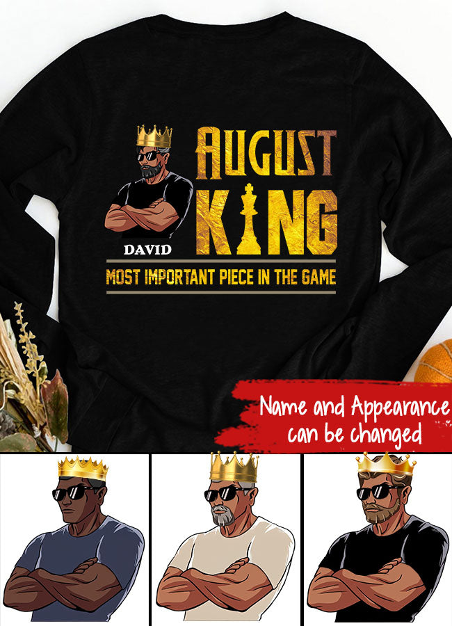Personalized Birthday T Shirt, August Birthday Shirt, Custom Birthday Shirt, A Black King Was Born In August, August Birthday Shirts For Man, August is my birthday month, Yep the whole month