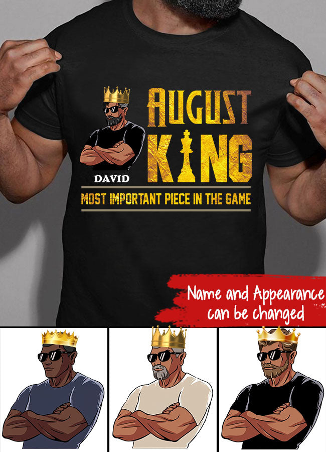 Personalized Birthday T Shirt, August Birthday Shirt, Custom Birthday Shirt, A Black King Was Born In August, August Birthday Shirts For Man, August is my birthday month, Yep the whole month