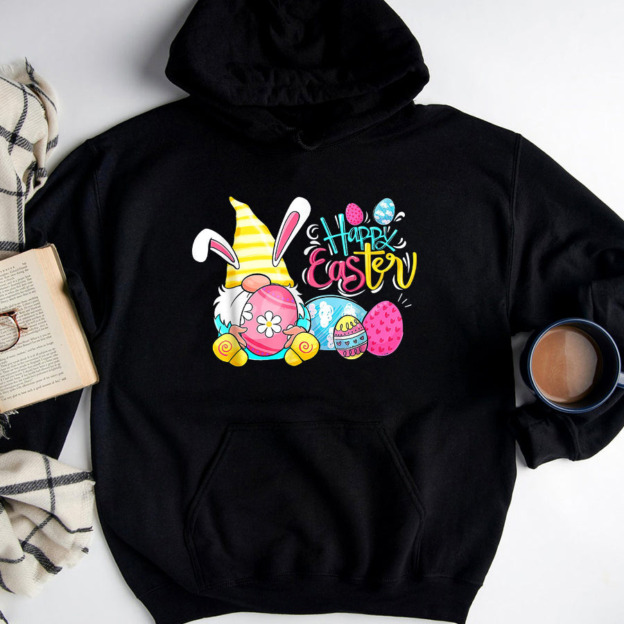 Easter Shirt Bunny Gnome Rabbit Eggs Hunting Happy Easter Day Funny T-Shirt Funny Easter Gift For Girls and Women