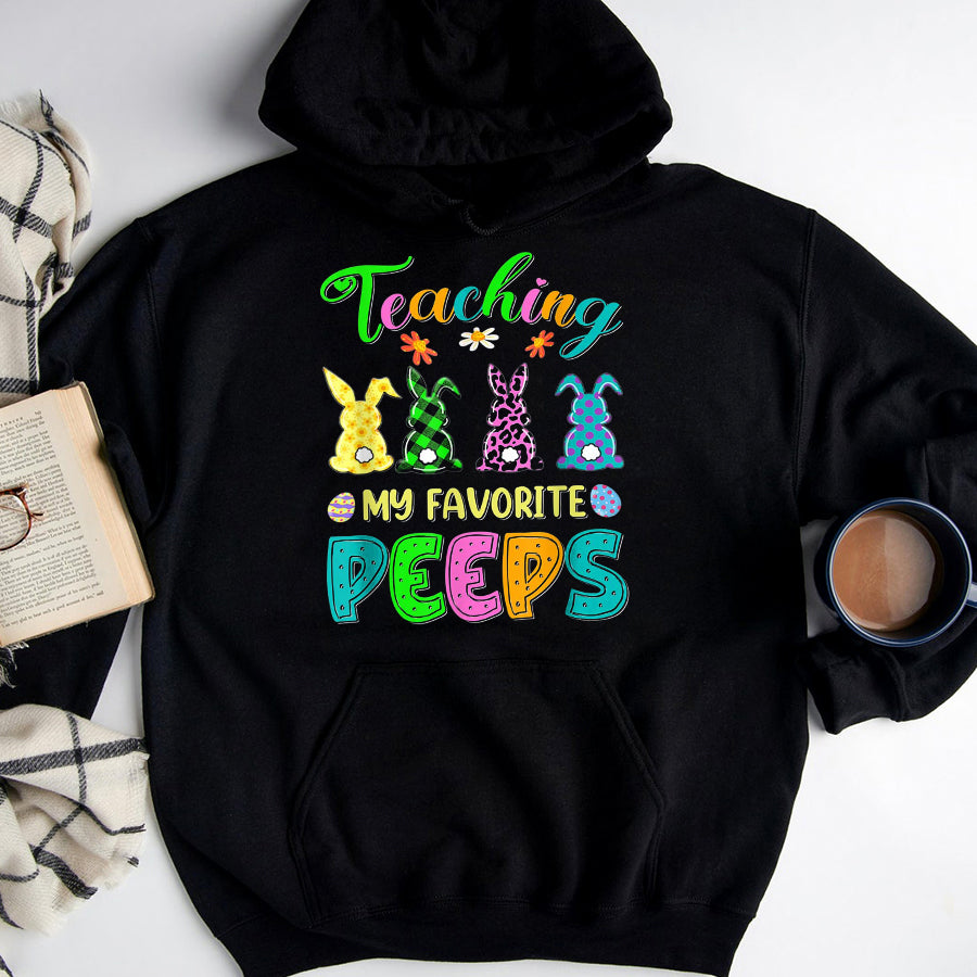 Easter Shirt Teaching My Favorite Peeps Easter Day Funny Teacher Presents T-Shirt Funny Easter Gift For Girls and Women