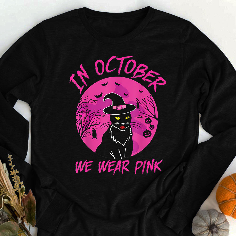 Breast Cancer Awareness Shirts In October We Wear Pink Cute Cat Breast Cancer Awareness T-Shirt
